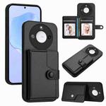 For Honor X60 / X9c Smart Button Card Bag RFID Anti-theft Phone Case(Black)