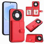 For Honor X60 / X9c Smart Button Card Bag RFID Anti-theft Phone Case(Red)