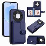 For Honor X60 / X9c Smart Button Card Bag RFID Anti-theft Phone Case(Blue)