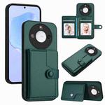 For Honor X60 / X9c Smart Button Card Bag RFID Anti-theft Phone Case(Green)