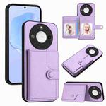 For Honor X60 / X9c Smart Button Card Bag RFID Anti-theft Phone Case(Purple)
