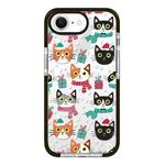 For iPhone 7 / 8 / SE 2020 2022 Simple Illustration Pattern Full Coverage Phone Case(Winter Cat)