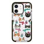 For iPhone 11 Simple Illustration Pattern Full Coverage Phone Case(Winter Cat)