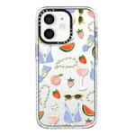 For iPhone 12 Simple Illustration Pattern Full Coverage Phone Case(Summer Label B)