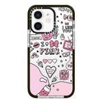 For iPhone 12 mini Simple Illustration Pattern Full Coverage Phone Case(Text Label B)