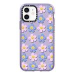 For iPhone 12 mini Simple Illustration Pattern Full Coverage Phone Case(Smiley Flower C)