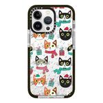 For iPhone 12 Pro Simple Illustration Pattern Full Coverage Phone Case(Winter Cat)