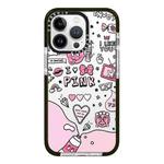 For iPhone 12 Pro Max Simple Illustration Pattern Full Coverage Phone Case(Text Label B)