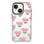 For iPhone 13 mini Simple Illustration Pattern Full Coverage Phone Case(Smile Flower A)