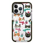 For iPhone 13 Pro Max Simple Illustration Pattern Full Coverage Phone Case(Winter Cat)