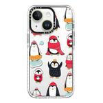 For iPhone 14 Simple Illustration Pattern Full Coverage Phone Case(Winter Penguin)