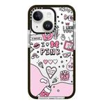 For iPhone 14 Plus Simple Illustration Pattern Full Coverage Phone Case(Text Label B)