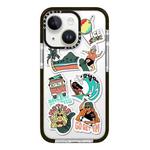 For iPhone 15 Simple Illustration Pattern Full Coverage Phone Case(Summer Surfing A)