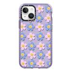 For iPhone 15 Simple Illustration Pattern Full Coverage Phone Case(Smiley Flower C)