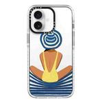 For iPhone 16 Simple Illustration Pattern Full Coverage Phone Case(Summer Label A)