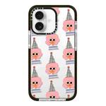 For iPhone 16 Simple Illustration Pattern Full Coverage Phone Case(Lady)