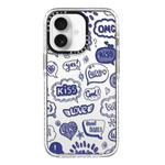 For iPhone 16 Simple Illustration Pattern Full Coverage Phone Case(Text Label A)