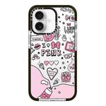 For iPhone 16 Simple Illustration Pattern Full Coverage Phone Case(Text Label B)