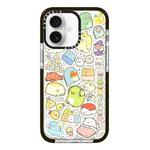 For iPhone 16 Simple Illustration Pattern Full Coverage Phone Case(Corner Creature C)