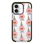 For iPhone 16 Plus Simple Illustration Pattern Full Coverage Phone Case(Lady)