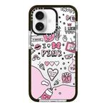 For iPhone 16 Plus Simple Illustration Pattern Full Coverage Phone Case(Text Label B)