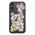 For iPhone X / XS Simple Illustration Pattern Full Coverage Phone Case(Summer Surfing C)