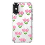 For iPhone X / XS Simple Illustration Pattern Full Coverage Phone Case(Smiley Flower A)