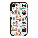 For iPhone XR Simple Illustration Pattern Full Coverage Phone Case(Winter Cat)