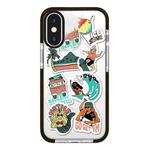 For iPhone XS Max Simple Illustration Pattern Full Coverage Phone Case(Summer Surfing A)