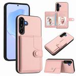 For Samsung Galaxy M16 5G / F16 5G Button Card Bag RFID Anti-theft Phone Case(Pink)