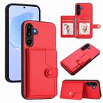 For Samsung Galaxy M16 5G / F16 5G Button Card Bag RFID Anti-theft Phone Case(Red)