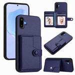 For Samsung Galaxy M06 5G / F06 5G Button Card Bag RFID Anti-theft Phone Case(Blue)