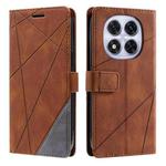 For Redmi Note 14 Pro 4G Skin Feel Splicing Leather Phone Case(Brown)
