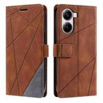 For Redmi Turbo 4 5G / Poco X7 Pro 5G Skin Feel Splicing Leather Phone Case(Brown)