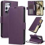 For Samsung Galaxy S25 Ultra 5G Side Buckle RFID Anti-theft Leather Phone Case(Dark Purple)