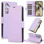 For Samsung Galaxy S25 / S24 5G Side Buckle RFID Anti-theft Leather Phone Case(Light Purple)