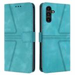 For Samsung Galaxy S25+5G Triangle Solid Color Leather Phone Case(Green)