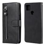 For Xiaomi Redmi 9C Fashion Calf Texture Zipper Horizontal Flip Leather Case with Stand & Card Slots & Wallet Function(Black)