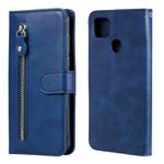 For Xiaomi Redmi 9C Fashion Calf Texture Zipper Horizontal Flip Leather Case with Stand & Card Slots & Wallet Function(Blue)
