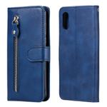 For Xiaomi Redmi 9A Fashion Calf Texture Zipper Horizontal Flip Leather Case with Stand & Card Slots & Wallet Function(Blue)
