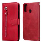For Huawei Honor 9X Lite Fashion Calf Texture Zipper Horizontal Flip Leather Case with Stand & Card Slots & Wallet Function(Red)