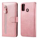 For Huawei Honor 9X Lite Fashion Calf Texture Zipper Horizontal Flip Leather Case with Stand & Card Slots & Wallet Function(Rose Gold)