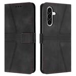 For Samsung Galaxy A26 5G Triangle Solid Color Leather Phone Case(Black)