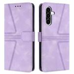 For Samsung Galaxy A26 5G Triangle Solid Color Leather Phone Case(Purple)