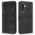 For Samsung Galaxy A36 5G Triangle Solid Color Leather Phone Case(Black)