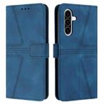 For Samsung Galaxy A36 5G Triangle Solid Color Leather Phone Case(Blue)
