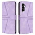 For Samsung Galaxy A36 5G Triangle Solid Color Leather Phone Case(Purple)
