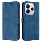 For Redmi Note 14 4G 163.25mm Triangle Solid Color Leather Phone Case(Blue)