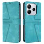 For Redmi Note 14 4G 163.25mm Triangle Solid Color Leather Phone Case(Green)