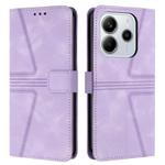 For Redmi Note 14 4G 163.25mm Triangle Solid Color Leather Phone Case(Purple)